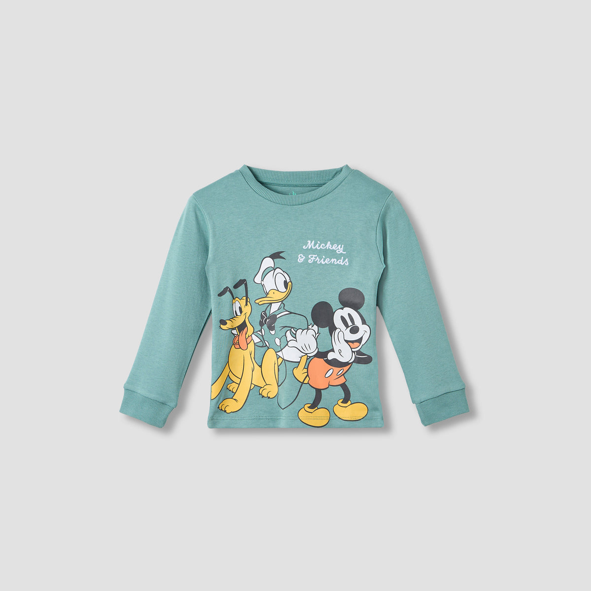 Disney Pyjama Set with Mickey Mouse and Friends Print - Cotton - Long Sleeves - Round Neck