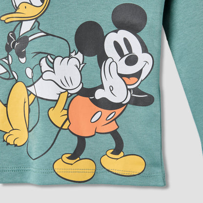 Disney Pyjama Set with Mickey Mouse and Friends Print - Cotton - Long Sleeves - Round Neck