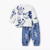 Disney Cotton Long Sleeves Pyjama Set with Mickey Mouse and Friends Print-undefined-image-1