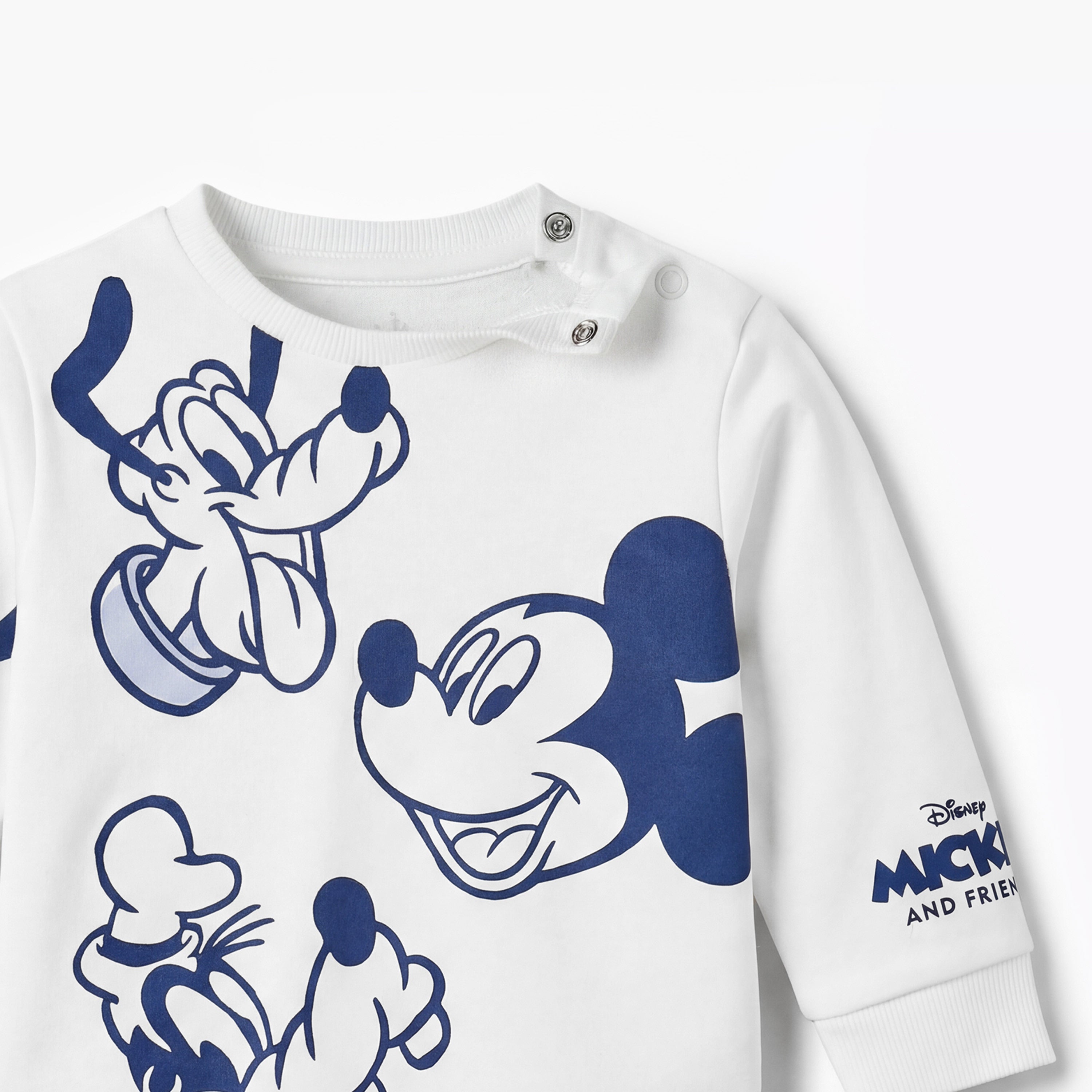 Disney Cotton Long Sleeves Pyjama Set with Mickey Mouse and Friends Print