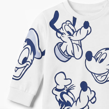 Disney Cotton Long Sleeves Pyjama Set with Mickey Mouse and Friends Print