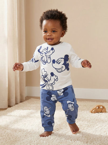 Disney Cotton Long Sleeves Pyjama Set with Mickey Mouse and Friends Print-baby-boys-clothing-nightwear-pyjamasets-image-1