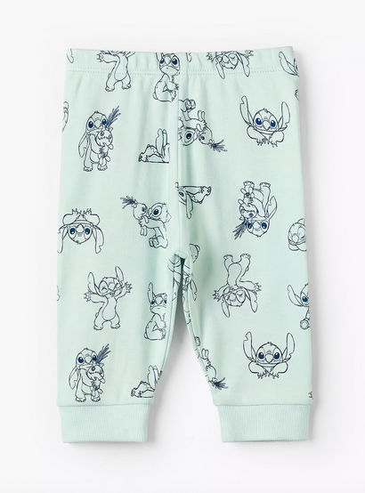Disney Cotton Round Neck Long Sleeves Pyjama Set with Stitch Applique-baby-boys-clothing-nightwear-pyjamasets-image-4