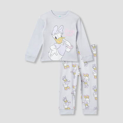 Disney Pyjama Set with Daisy Duck Print - Cotton - Long Sleeves - Crew Neck - Purple / 18-24 mths
