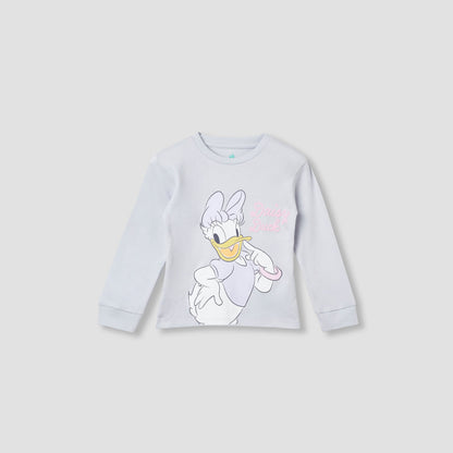 Disney Pyjama Set with Daisy Duck Print - Cotton - Long Sleeves - Crew Neck