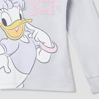 Disney Pyjama Set with Daisy Duck Print - Cotton - Long Sleeves - Crew Neck