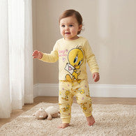 Warner Bros Cotton Long Sleeves Pyjama Set with Tweety Print-undefined-image-1