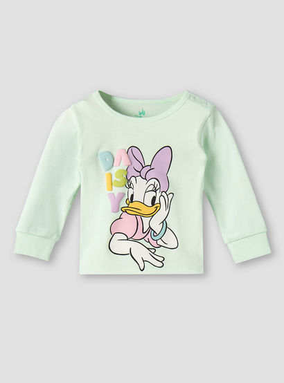 Disney Cotton Round Neck Long Sleeves Pyjama Set with Daisy Duck Print-baby-girls-clothing-nightwear-pyjamasets-image-3