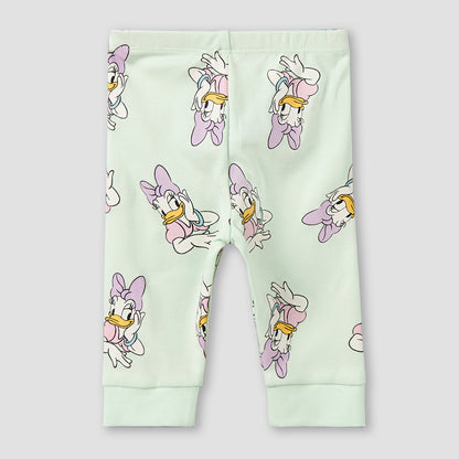Disney Cotton Round Neck Long Sleeves Pyjama Set with Daisy Duck Print