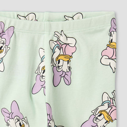 Disney Cotton Round Neck Long Sleeves Pyjama Set with Daisy Duck Print