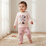 Disney Cotton Round Neck Long Sleeves Pyjama Set with Minnie Mouse and Daisy Duck Print-undefined-image-1