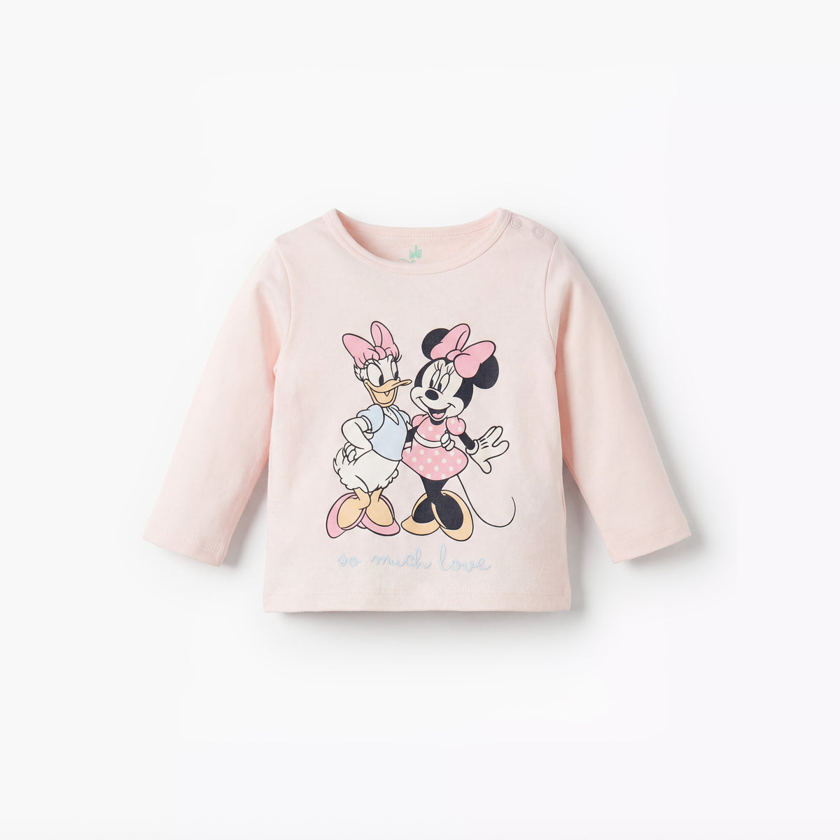 Disney Cotton Round Neck Long Sleeves Pyjama Set with Minnie Mouse and Daisy Duck Print