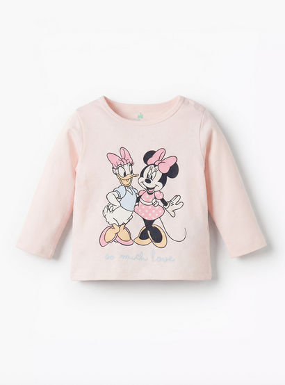 Disney Cotton Round Neck Long Sleeves Pyjama Set with Minnie Mouse and Daisy Duck Print-baby-girls-clothing-nightwear-pyjamasets-image-3