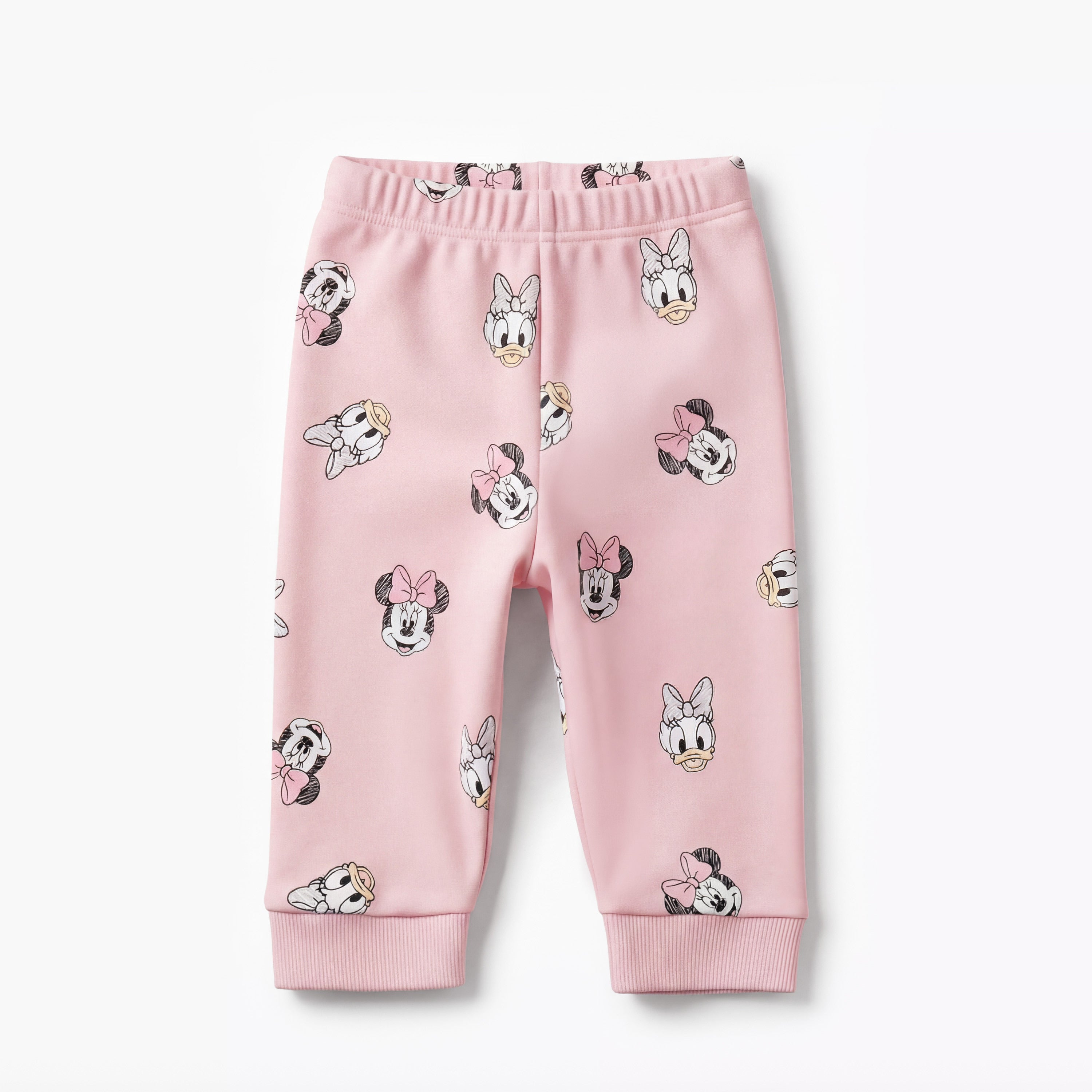 Disney Cotton Round Neck Long Sleeves Pyjama Set with Minnie Mouse and Daisy Duck Print