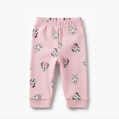 Disney Cotton Round Neck Long Sleeves Pyjama Set with Minnie Mouse and Daisy Duck Print