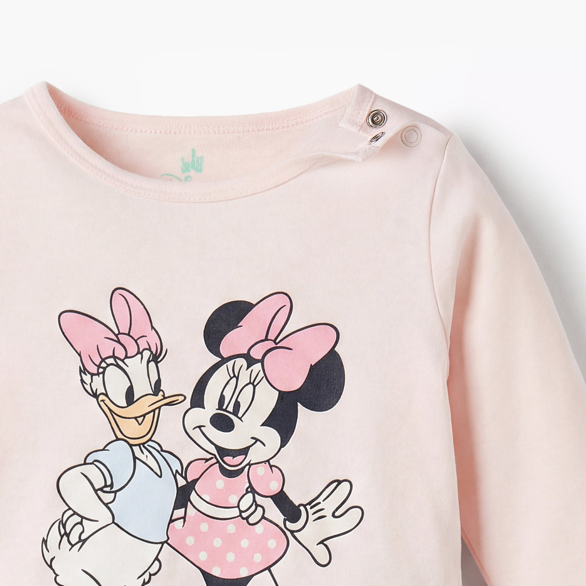 Disney Cotton Round Neck Long Sleeves Pyjama Set with Minnie Mouse and Daisy Duck Print