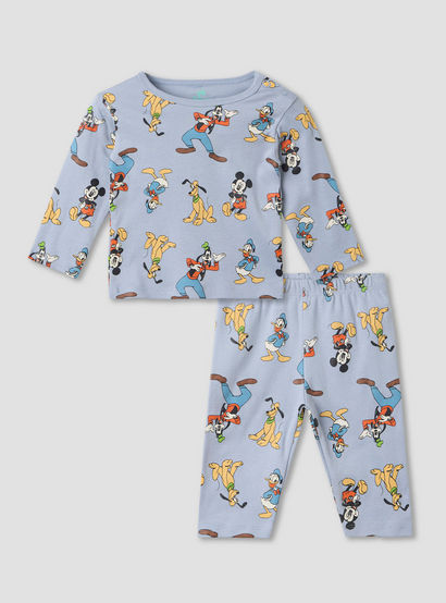 Disney Mickey Mouse and Friends Print T-shirt and Pyjama Set-promo_babyshop_Buy3for79_UAE130126-image-1