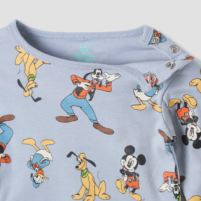 Disney Mickey Mouse and Friends Print T-shirt and Pyjama Set