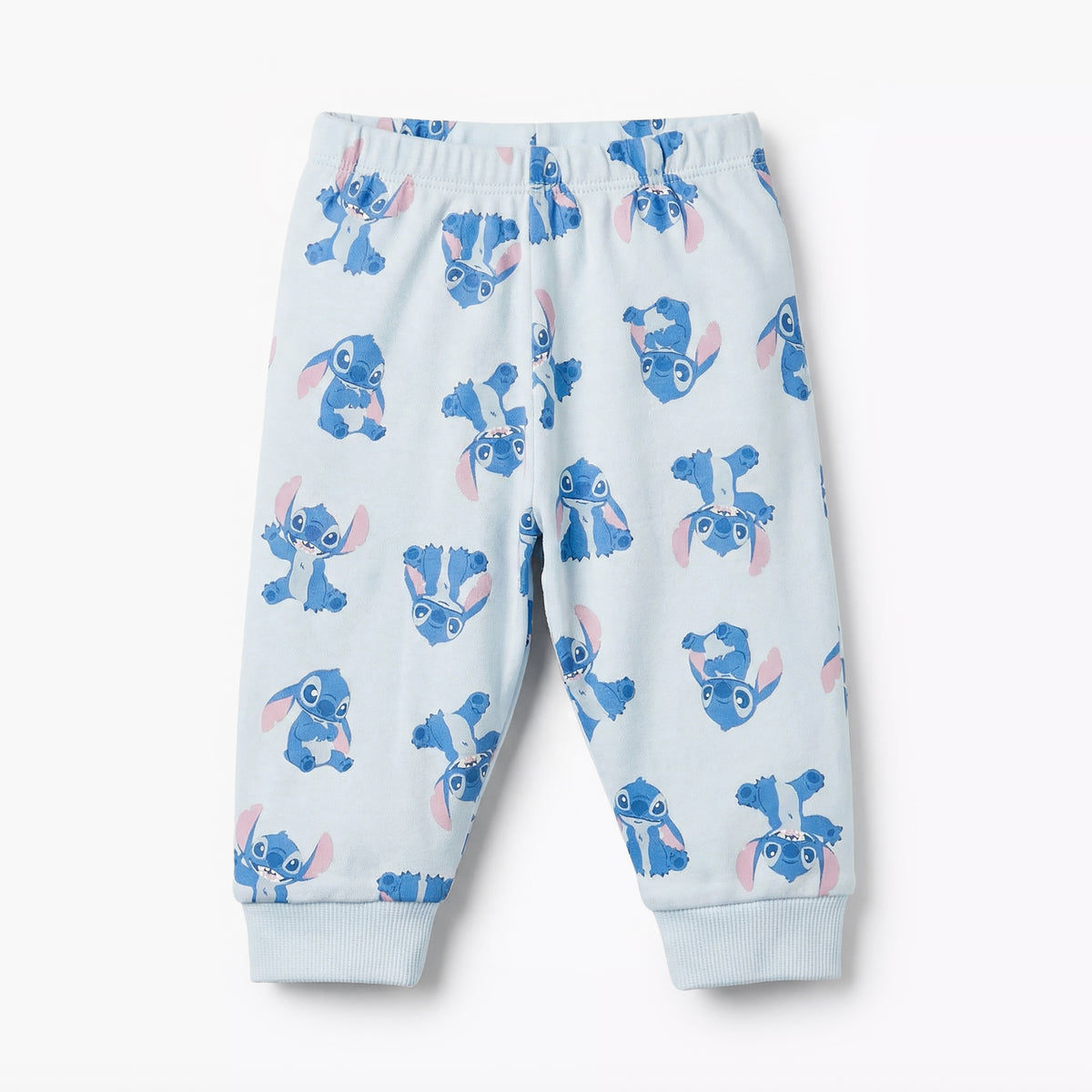 Disney Cotton Round Neck Long Sleeves Pyjama Set with Stitch Print