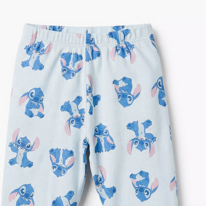 Disney Cotton Round Neck Long Sleeves Pyjama Set with Stitch Print