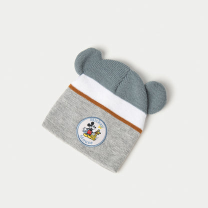 Disney Mickey and Friends Print Beanie Cap with Gloves