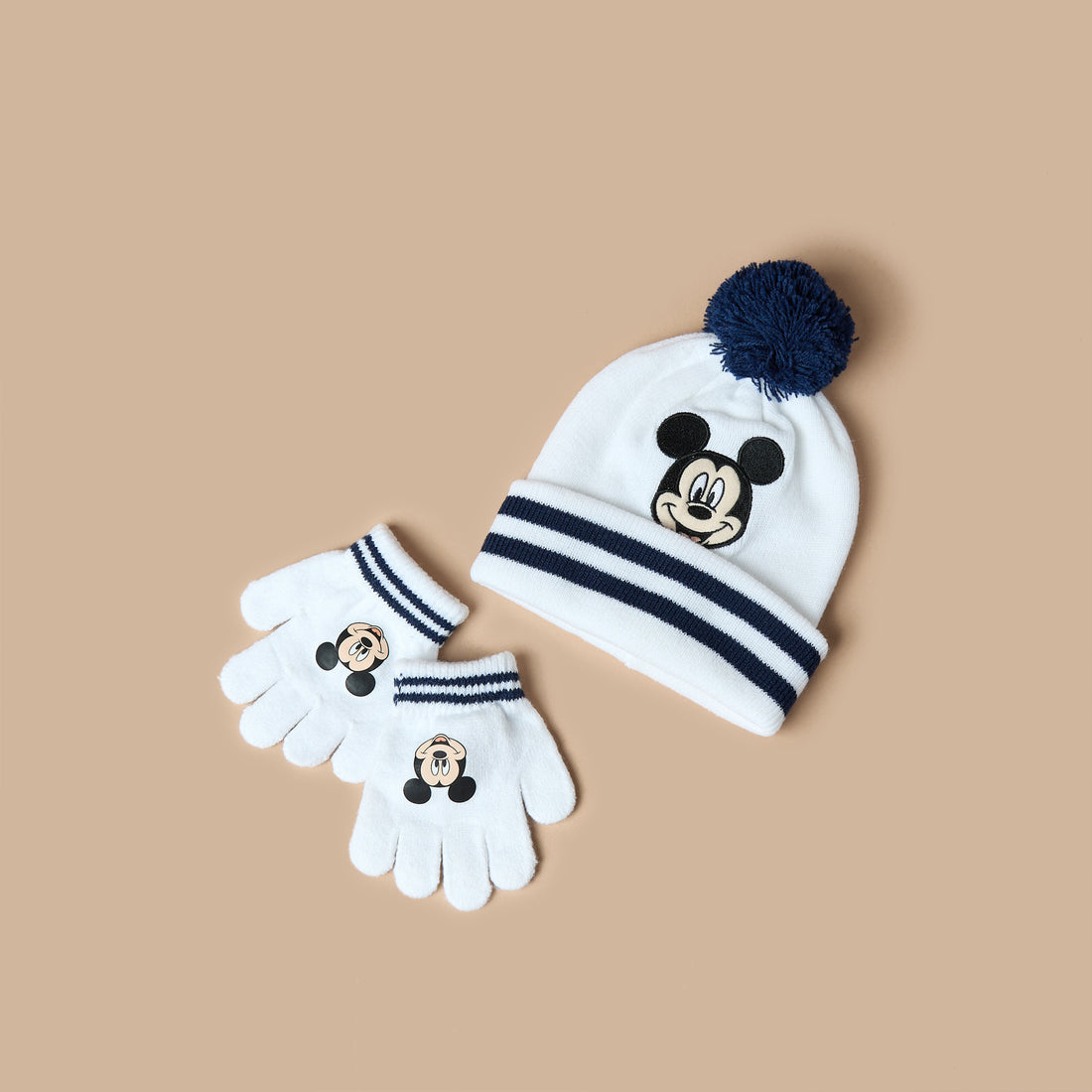 Disney Mickey Mouse Print Cap with Glove Set