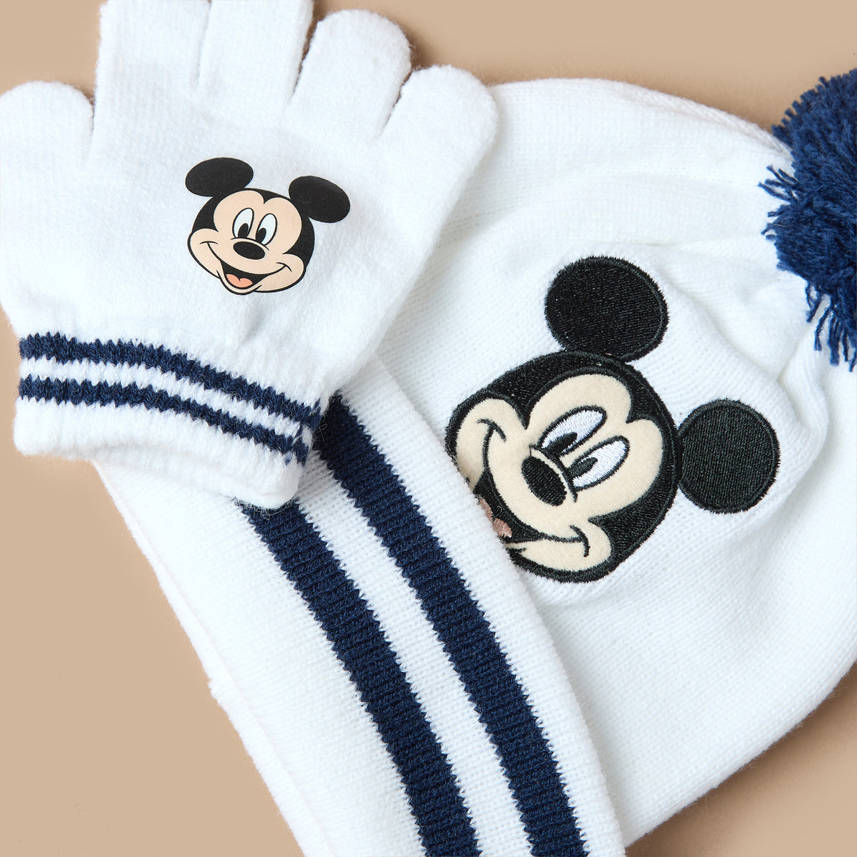 Disney Mickey Mouse Print Cap with Glove Set