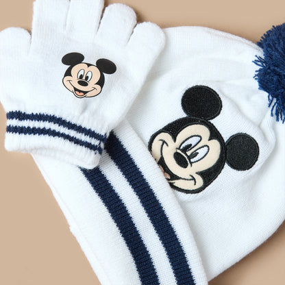Disney Mickey Mouse Print Cap with Glove Set