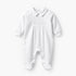 Disney Cotton Collared Long Sleeves Sleepsuit with Pleated Design - White / 9-12 mths