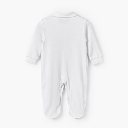 Giggles Cotton Collared Long Sleeves Sleepsuit with Snap Button Closure