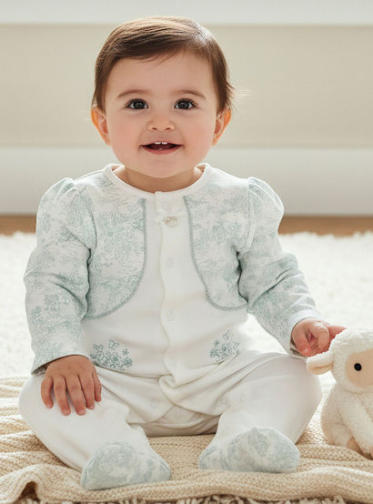 Giggles Cotton Crew Neck Long Sleeve Sleepsuit with Floral Embroidery-baby-girls-clothing-nightwear-sleepsuits-image-1