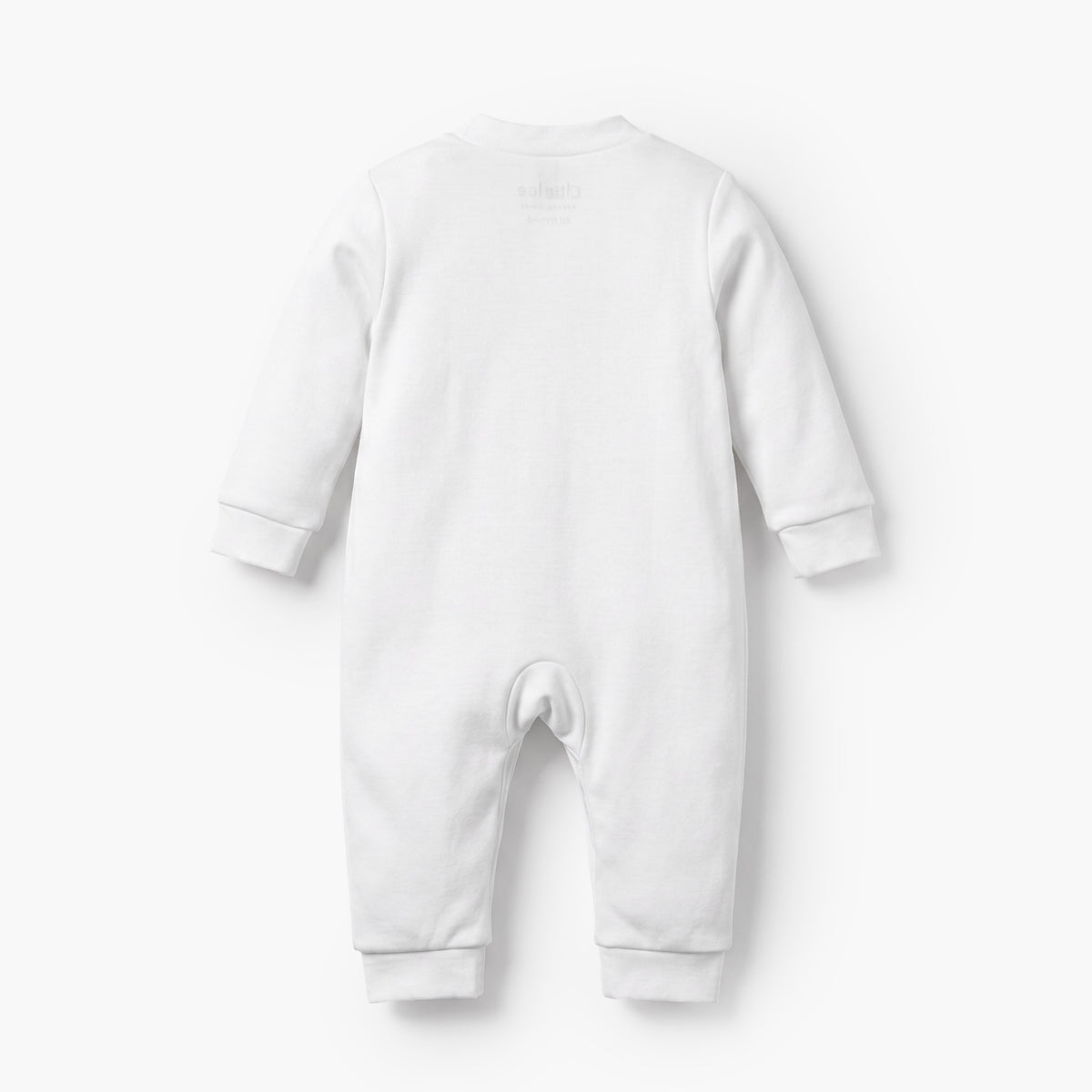 Giggles Cotton Mandarin Collar Long Sleeves Sleepsuit with Textured Design