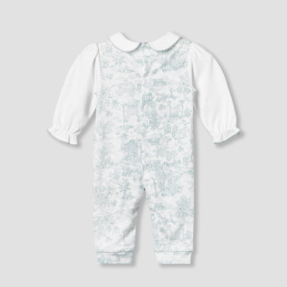 Giggles Peter Pan Collar Long Sleeves Sleepsuit with Smock Design