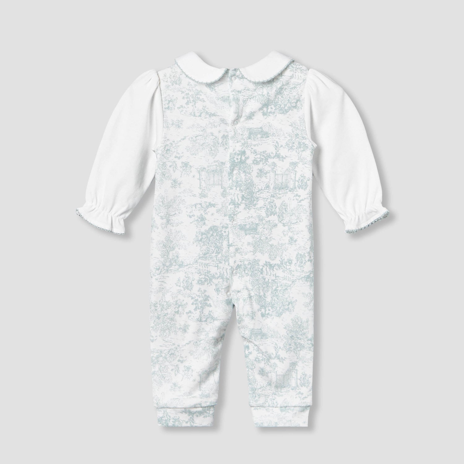 Giggles Peter Pan Collar Long Sleeves Sleepsuit with Smock Design