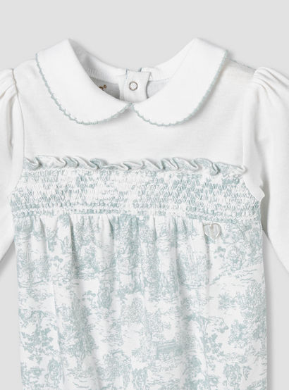 Giggles Peter Pan Collar Long Sleeves Sleepsuit with Smock Design-baby-girls-clothing-nightwear-sleepsuits-image-4