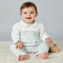 Giggles Peter Pan Collar Long Sleeves Sleepsuit with Smock Design - Green / 12-18 mths