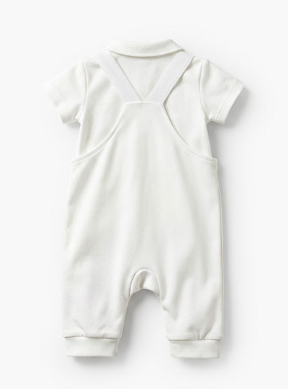 Giggles Collared Short Sleeves Polo T-shirt and Dungaree Set with Button Closure-baby-boys-clothing-setsandcoords-image-3