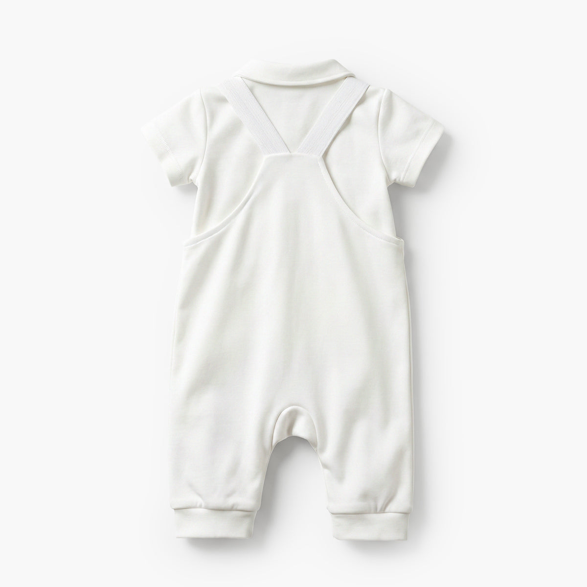 Giggles Collared Short Sleeves Polo T-shirt and Dungaree Set with Button Closure