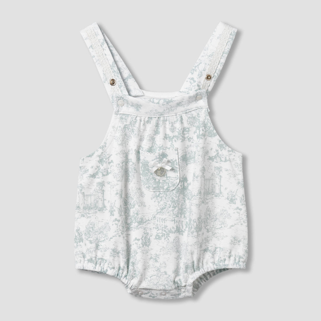 Giggles Ruffle Neck Short Sleeves T-shirt and Dungaree Set with Print
