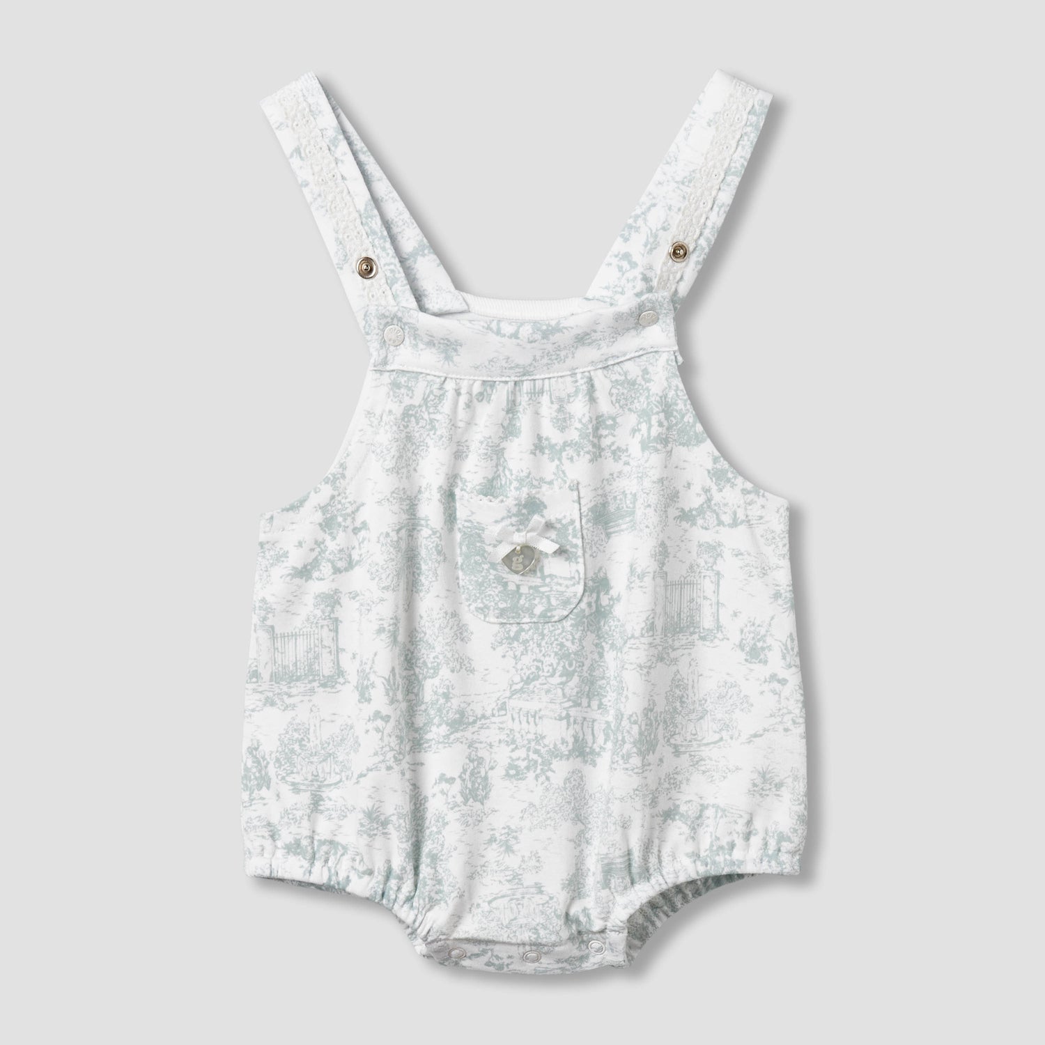 Giggles Ruffle Neck Short Sleeves T-shirt and Dungaree Set with Print
