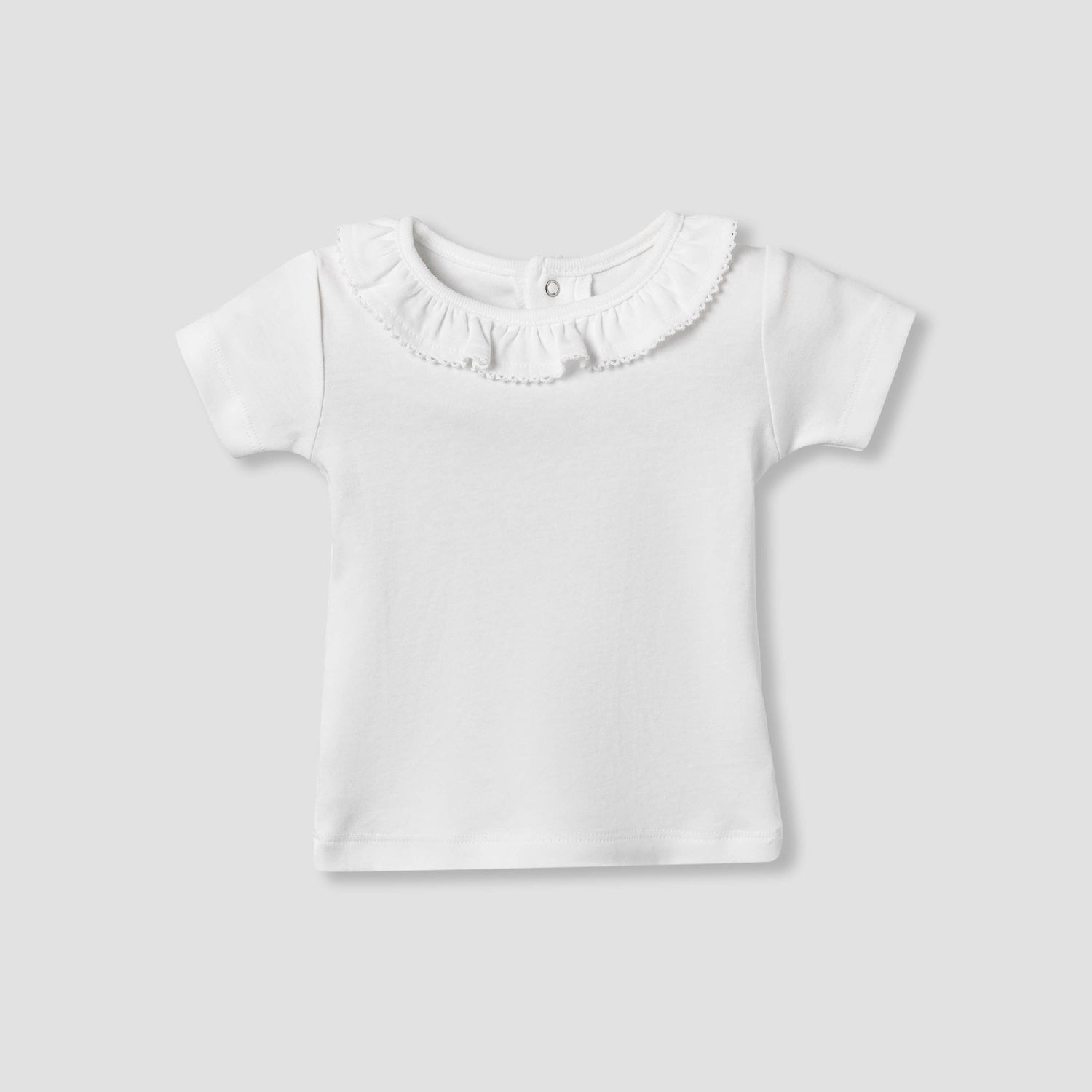 Giggles Ruffle Neck Short Sleeves T-shirt and Dungaree Set with Print