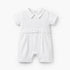 Giggles Peter Pan Collar Short Sleeves Romper with Textured Design - White / 12-18 mths