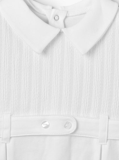 Giggles Peter Pan Collar Short Sleeves Romper with Textured Design-baby-boys-clothing-rompers-image-3