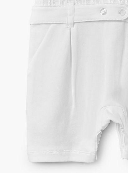 Giggles Peter Pan Collar Short Sleeves Romper with Textured Design-baby-boys-clothing-rompers-image-4