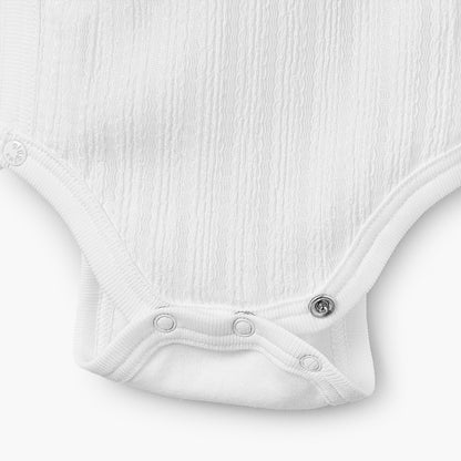 Giggles V-neck Short Sleeves Bodysuit with Snap Button Closure