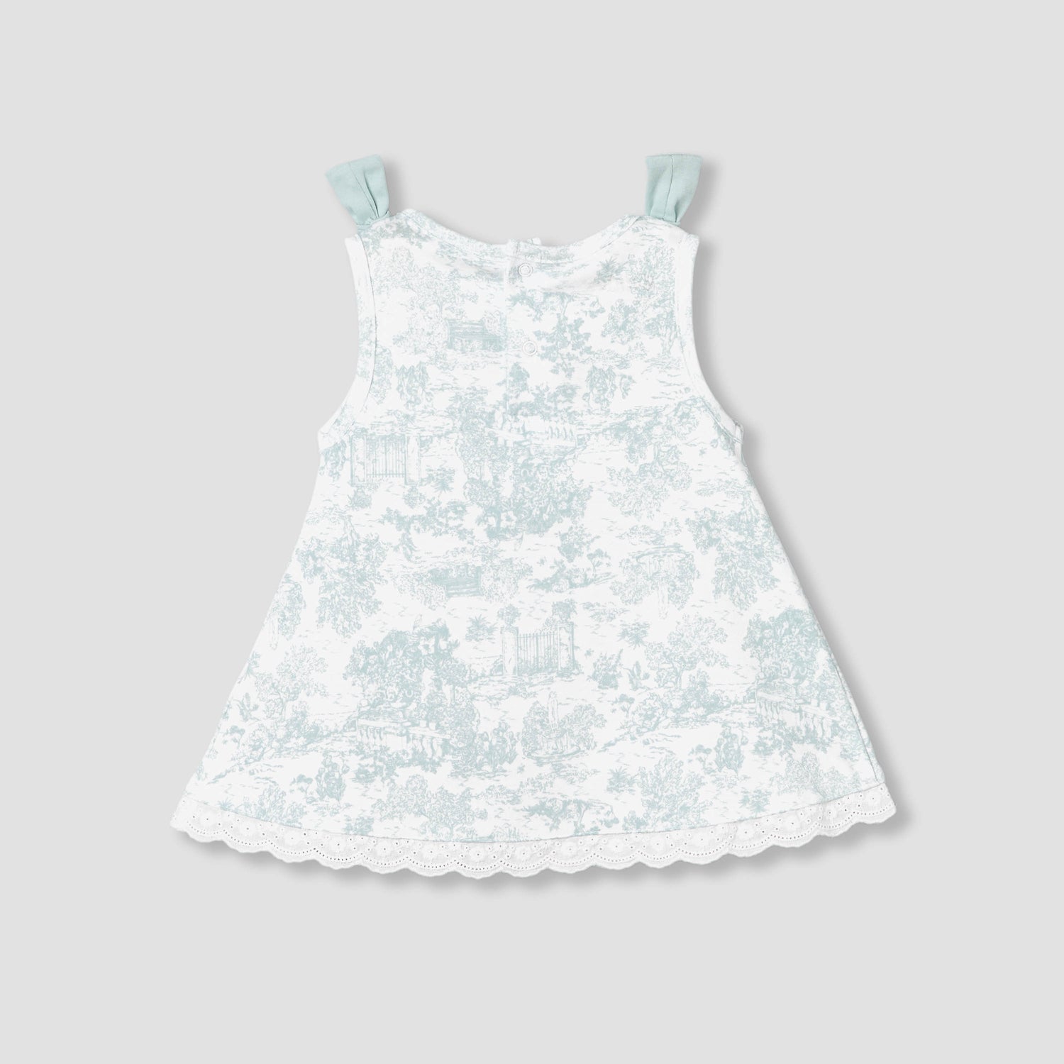 Giggles Round Neck Sleeveless A-line Dress with Bow Applique