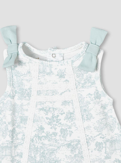Giggles Round Neck Sleeveless A-line Dress with Bow Applique-baby-girls-clothing-dressesandjumpsuits-image-4