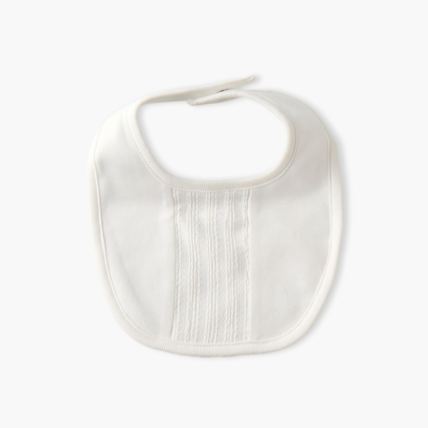 Giggles Baby Bib with Snap Button Closure - White