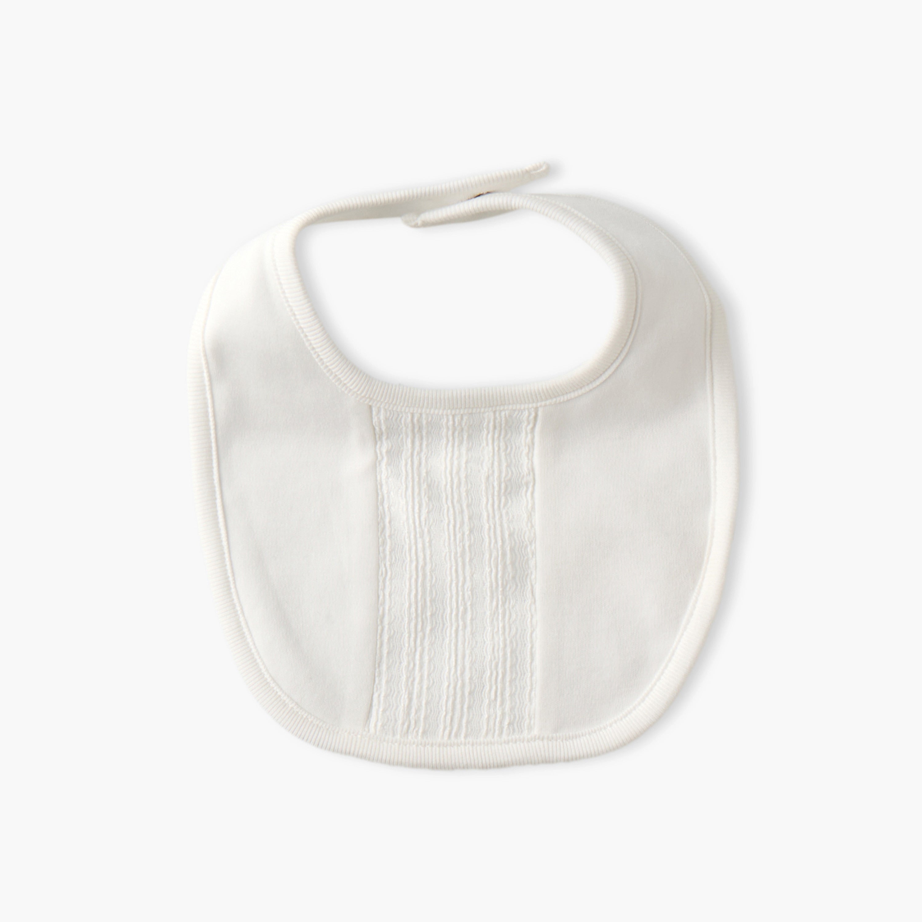 Giggles Baby Bib with Snap Button Closure - White