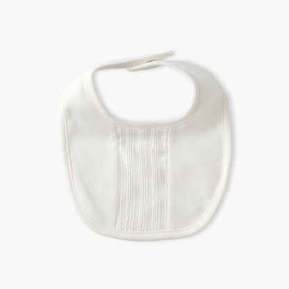 Giggles Baby Bib with Snap Button Closure - White